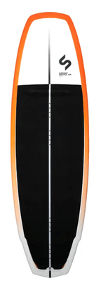 Slingshot Sci-Fly XR V3 wing board with orange rails, black deck pad, white base