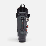 Lange alpine ski boot rear view showing suspension blade technology and buckle closure system
