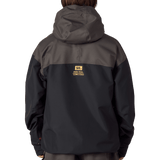 686 men's hooded ski jacket shown from back with two-tone colorblock design