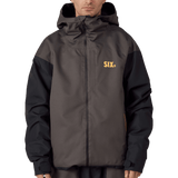 686 men's hooded snow jacket with two-tone colorblock design and front zip closure