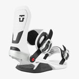 Union Neo snowboard binding in white and black with Duraflex ST baseplate