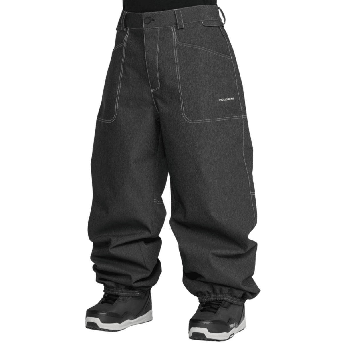 Volcom men's baggy snow pants with contrast stitching and large cargo pockets