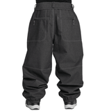 Volcom men's baggy snow pants with back pockets, belt loops, and elastic cuffs