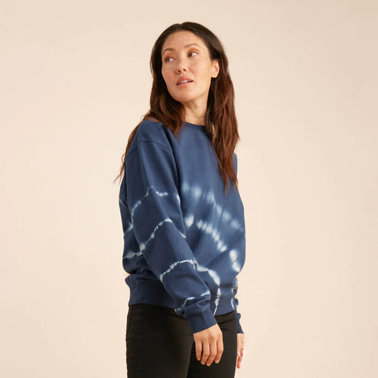 Roark Shibori Fleece Sweatshirt - Deep Blue