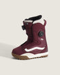 Vans Encore Pro 2.0 women's snowboard boot in burgundy with dual BOA dials and gum sole