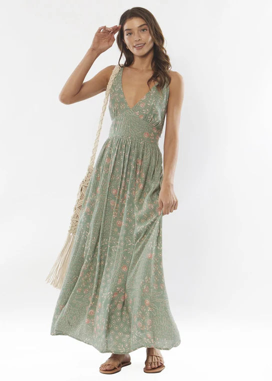 Amuse Society Cosi Bello Woven Maxi Dress - Palm