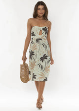 Amuse Society Peek-A-Boo Strapless Woven Dress - Sea Wind