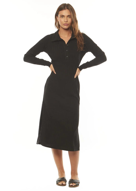 Amuse Society Tammy Long Sleeve Knit Dress - Washed Black
