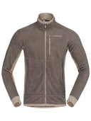 Norrona men's full-zip fleece jacket with contrast side panels and chest pocket