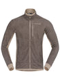 Norrona men's full-zip fleece jacket with contrast side panels and chest pocket
