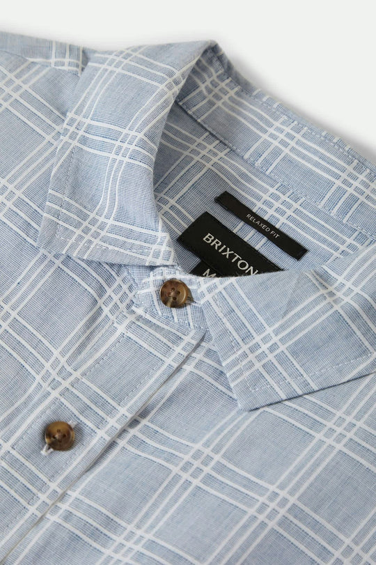 Brixton Men's Cru Oxford Plaid Relaxed Short Sleeve Shirt
