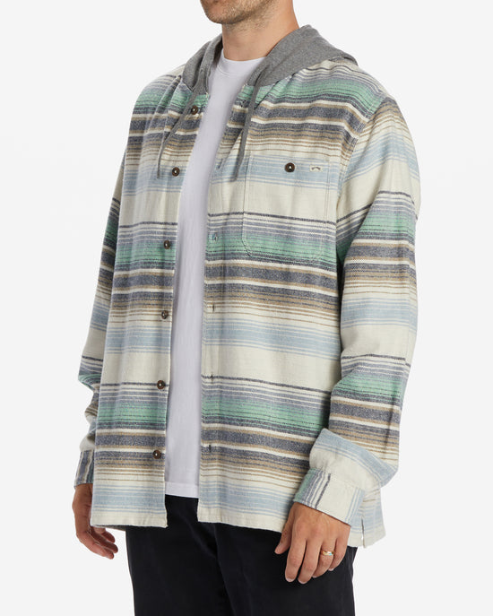 Billabong Baja Hooded Flannel Shirt  -Cream