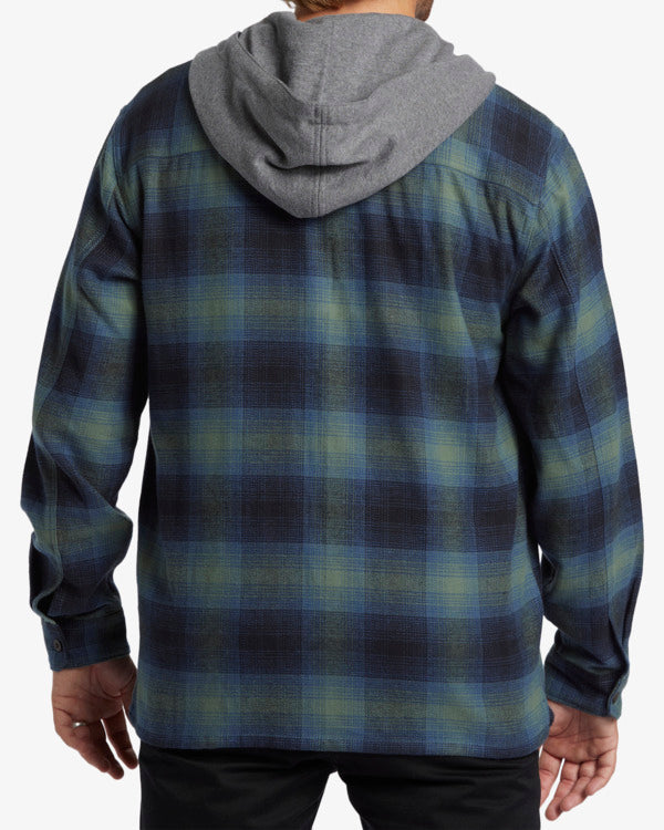 Billabong Baja Hooded Flannel Shirt- Fern