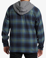 Billabong Baja Hooded Flannel Shirt- Fern