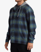 Billabong Baja Hooded Flannel Shirt- Fern