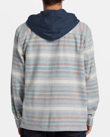 Billabong Baja Hooded Flannel Shirt- Slate Blue