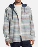 Billabong Baja Hooded Flannel Shirt- Slate Blue