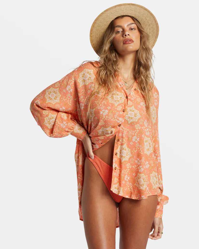 Billabong Dream Space Blouse - Sweet Papaya