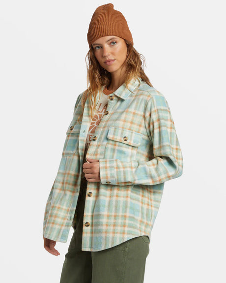 Billabong Forge Fleece Shacket- Blue Haze