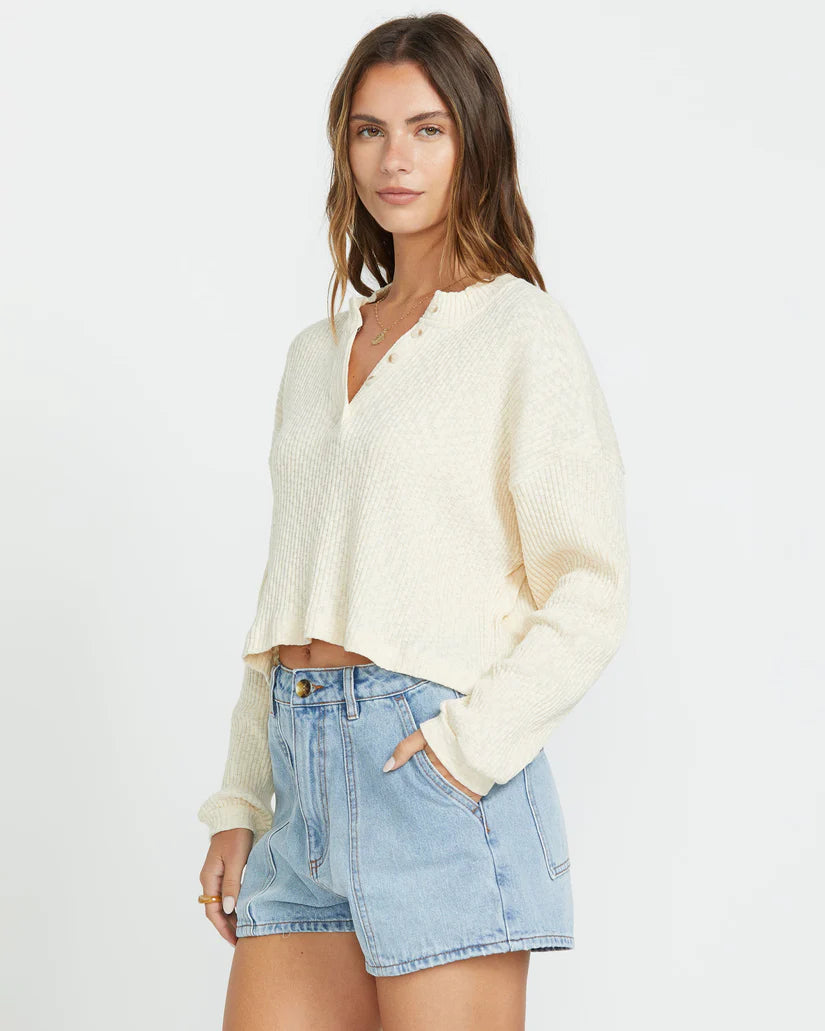 Billabong Good Catch Long Sleeve Knit - Whitecap