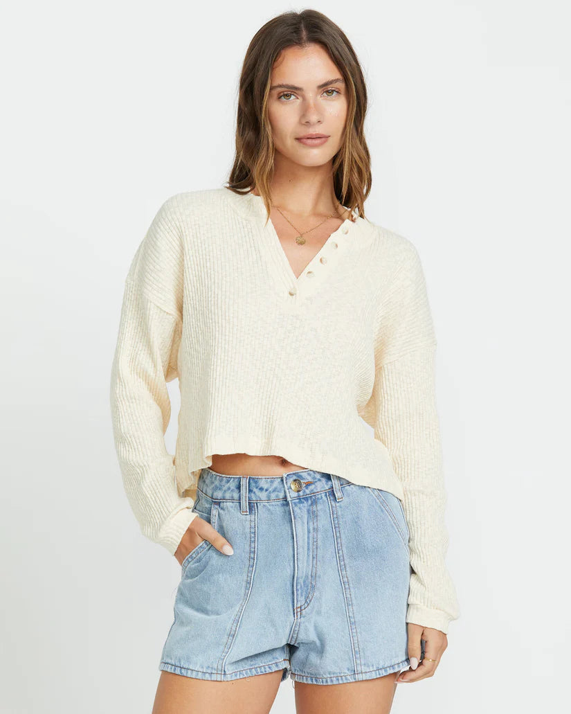 Billabong Good Catch Long Sleeve Knit - Whitecap