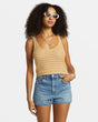 Billabong Hot Shot Crochet Tank Top - Hemp 2