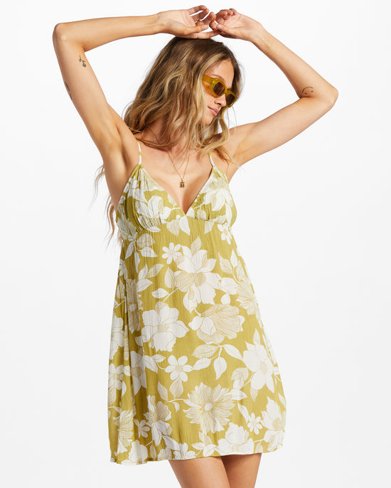Billabong Just Add Sun Mini Slip Dress - Seaweed
