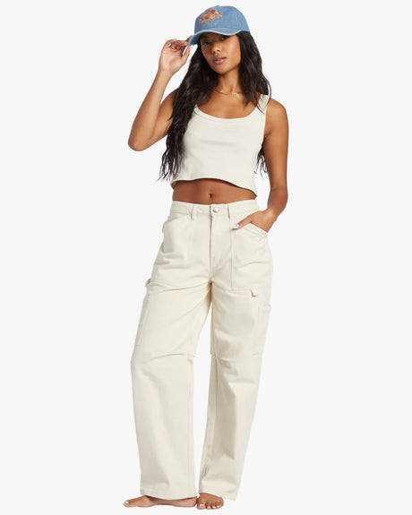 Billabong Leia Cargo Pants - White Cap