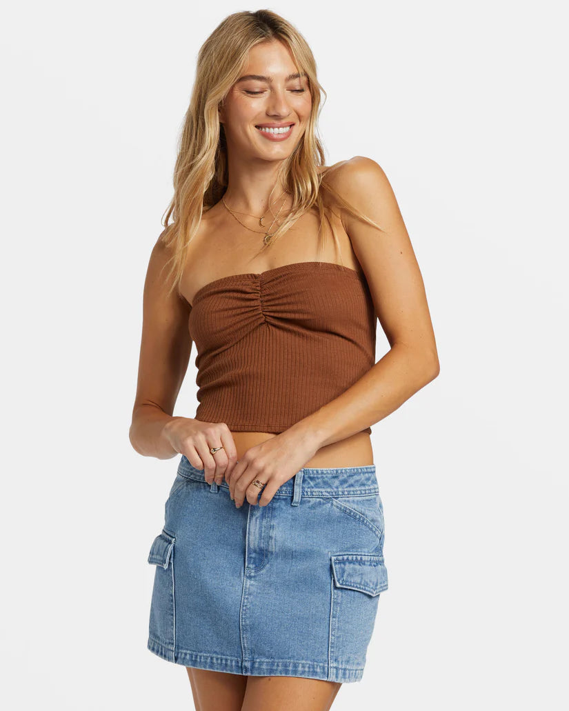 Billabong Lennox Tube Fitted Bandeau Top - Toasted Coconut
