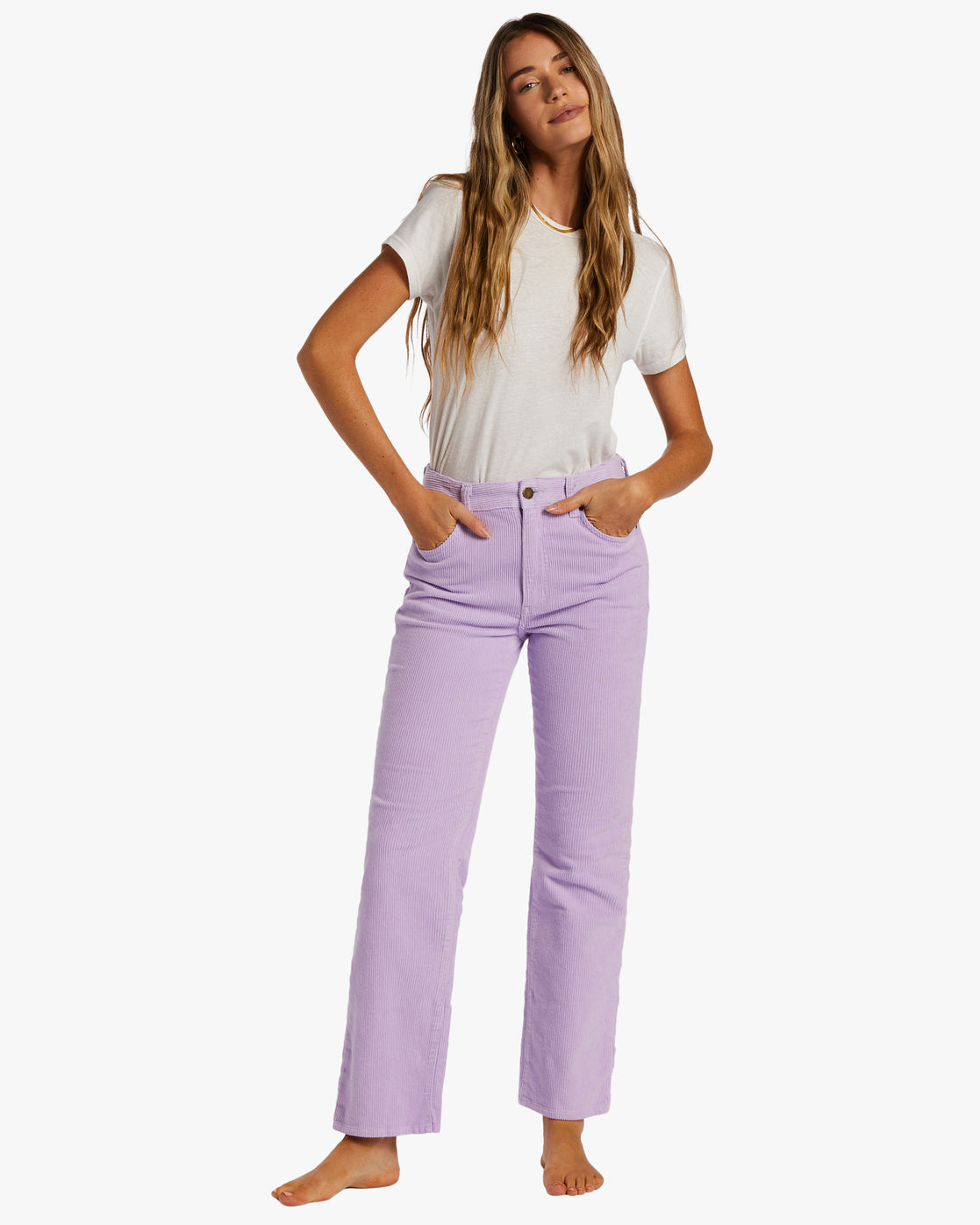 Billabong New Age Corduroy Trousers - Lilac Breeze