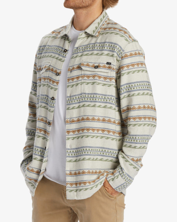 Billabong Offshore Jacquard Flannel Long Sleeve Shirt - Chino