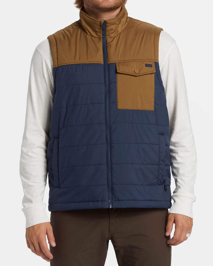 Billabong Prism Quilted Vest -Dusty Navy