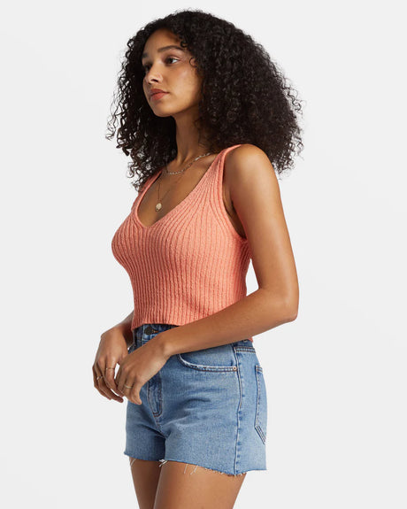 Billabong Ryann Sweater Tank - Peach Paradise 