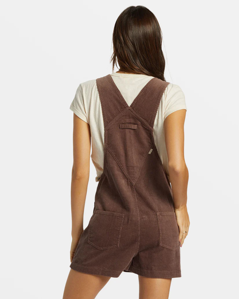 Billabong Sand Canyon Corduroy Shortall Romper - Kona