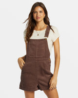 Billabong Sand Canyon Corduroy Shortall Romper - Kona