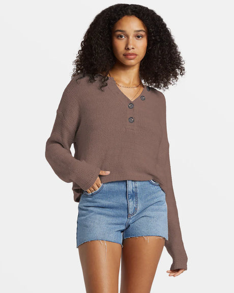 Billabong Shallow Waters Henley Sweater - Kona