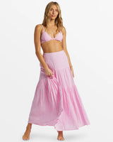 Billabong Sol Tiered Maxi Skirt - Pink Dream