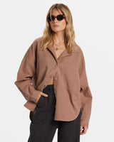 Billabong Stoked On You Oversized Long Sleeve Shirt - Sweet Earth