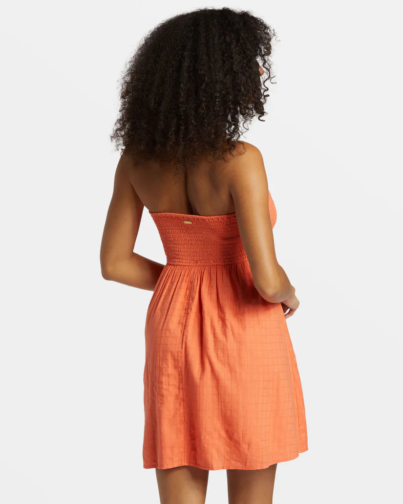 Billabong Summers End Mini Dress - Sweet Papaya