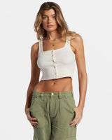 Billabong Summerset Cropped Tank Top - White Cap