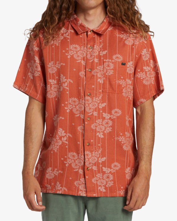 Billabong Sundays Jacquard Short Sleeve Shirt - Dusty Orange