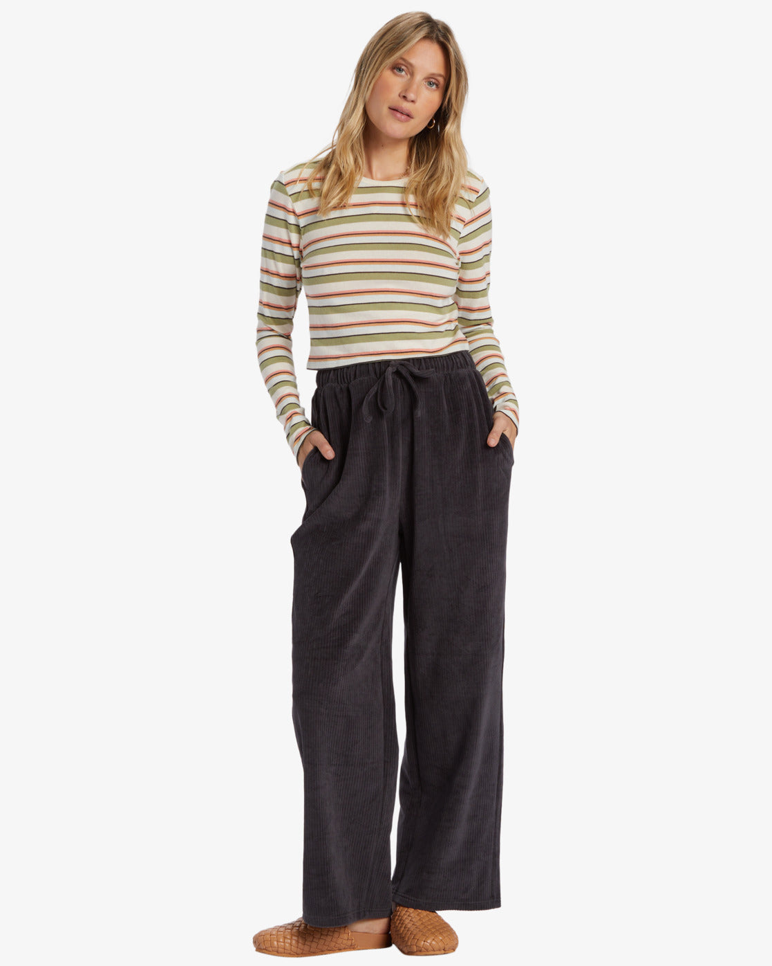 Billabong Sweet Sun Wide Leg Pant - Black Sands