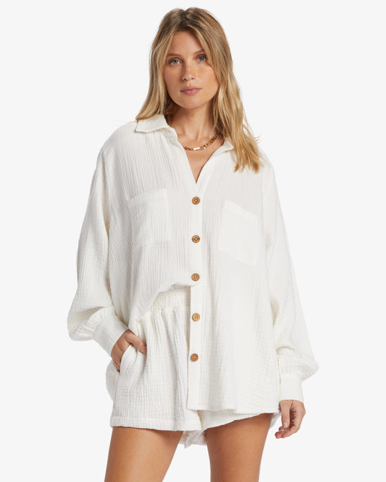 Load image into Gallery viewer, Billabong Swell Blouse - Salt Crystal 
