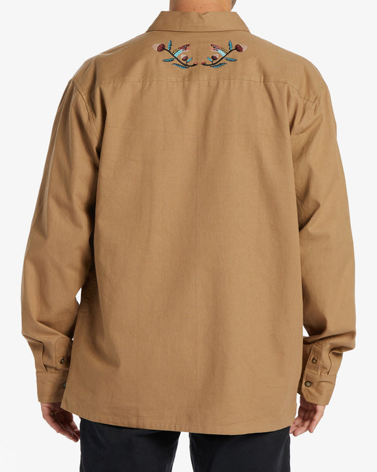 Billabong Zeledon Solid Flannel Long Sleeve Shirt - Gravel