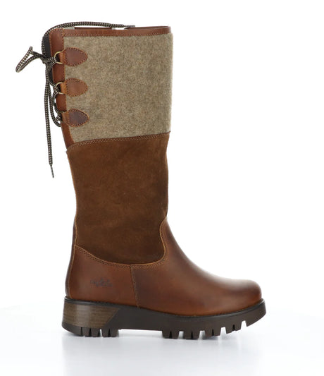 Bos & Co Goose Prima Zip Up Waterproof Boots - Cogna/Redwood/Beige