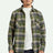 Brixton Bowery L/S Flannel - Cypress Green Washed Navy Whitecap