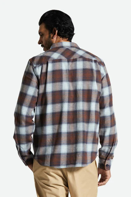 Brixton Bowery Lightweight Ultra Soft Flannel - Washed Navy/Dusty Blue