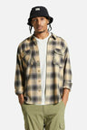 Brixton Bowery Lightweight Ultra Soft Flannel - Oat Milk Cinder Grey