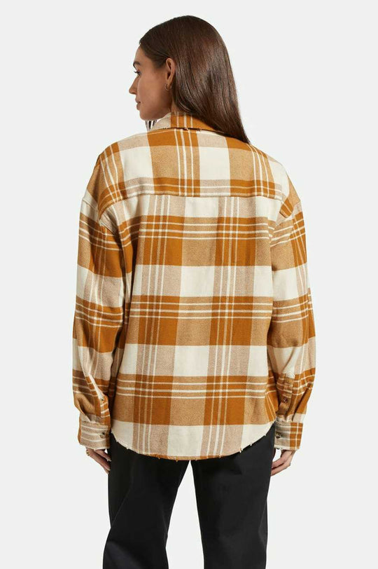 Brixton Bowery Women's Classic L/S Flannel - Washed Copper Whitecap