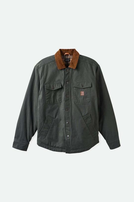 Brixton Builders Durham Waxed Canvas Long Sleeve Jacket - Washed Black